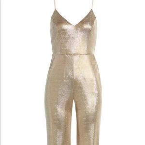 Lulu’s Disco Fever Metallic Flare Leg Jumpsuit